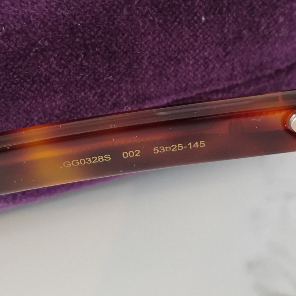NWT Gucci Sunglasses (53-25-145) Havana Tortoise Shell Square - Picture 5 of 15